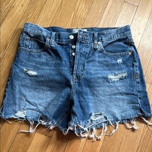 We The Free Blue Jean Shorts Distressed Cut-Off Style